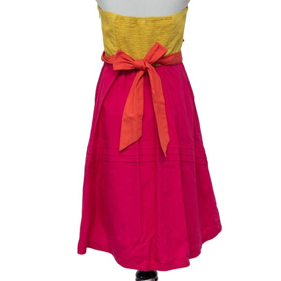 Maeve Anthropologie Hues Color Block Strapless Summer Dress Size 4 - Picture 3 of 12